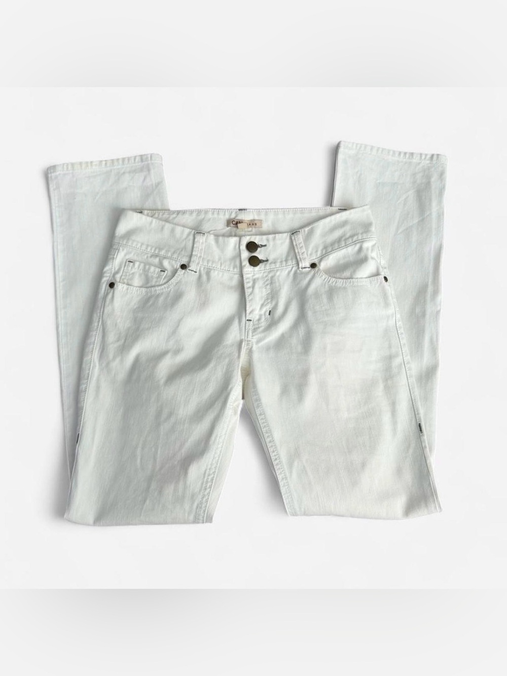 CAbi White Straight Leg Jeans